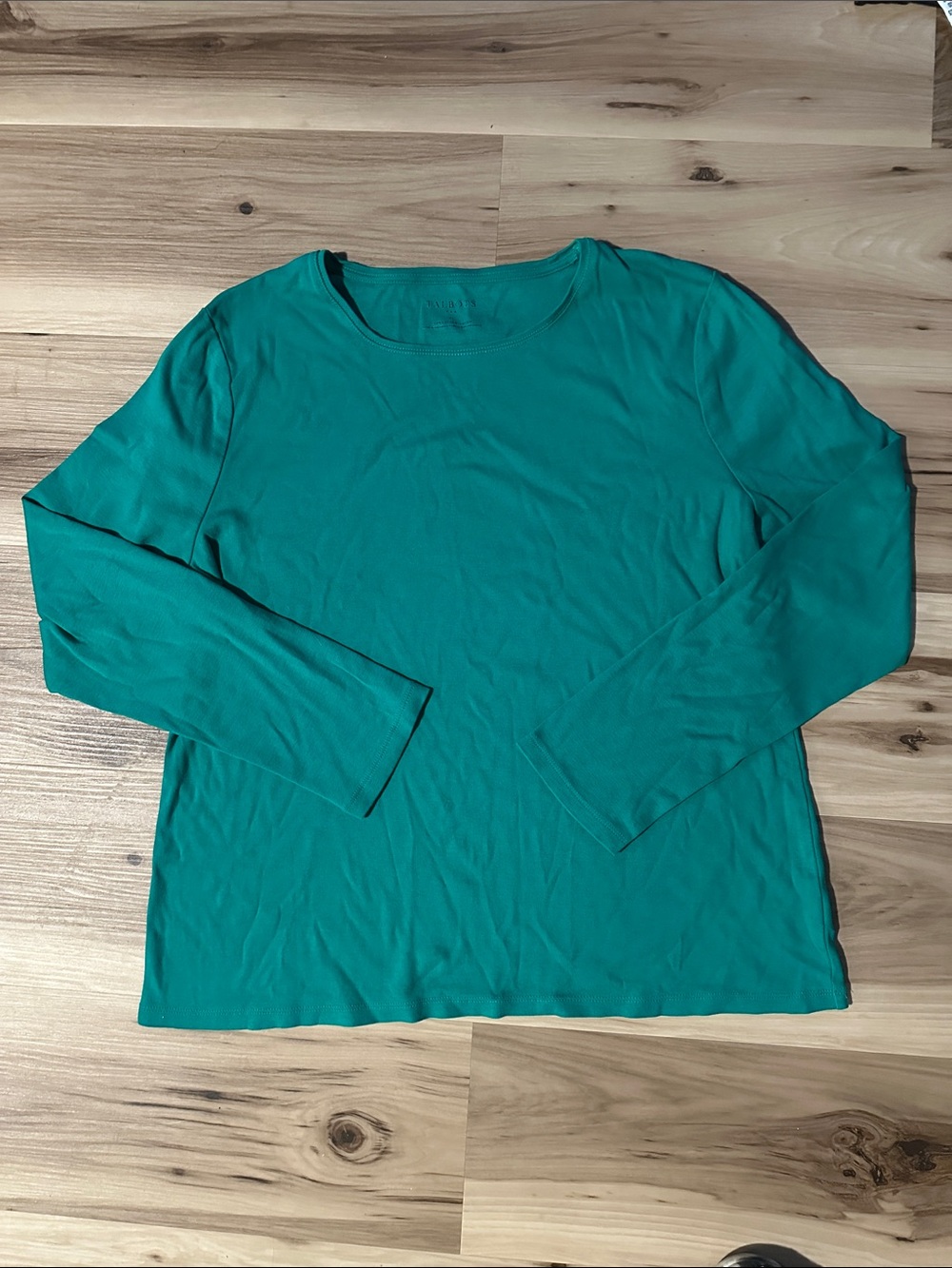 Talbots Teal Long Sleeve Crewneck Top